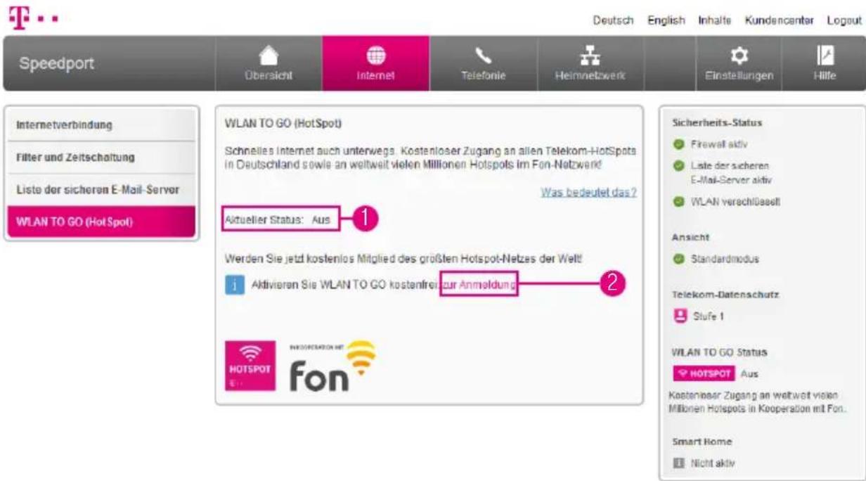T-Mobile Speedport Smart 2 - WLAN TO GO (HotSpot) (Fortsetzung) - 1
