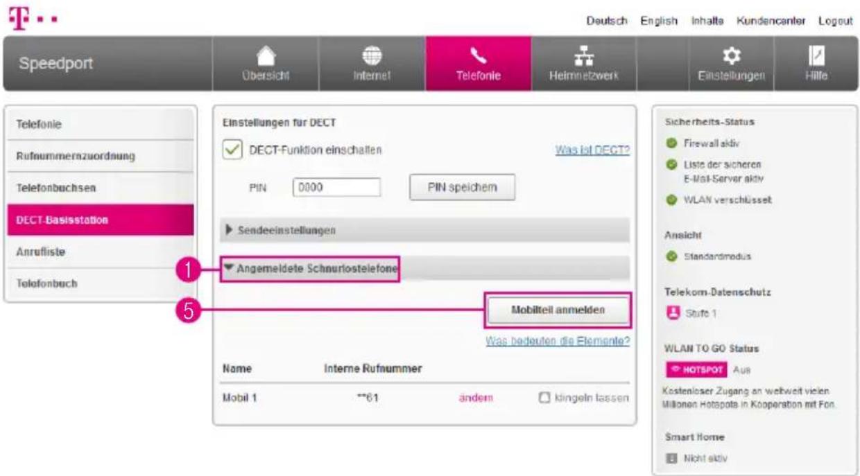T-Mobile Speedport Smart 2 - Schnurlostelefon (Speedphone) anmelden - 1