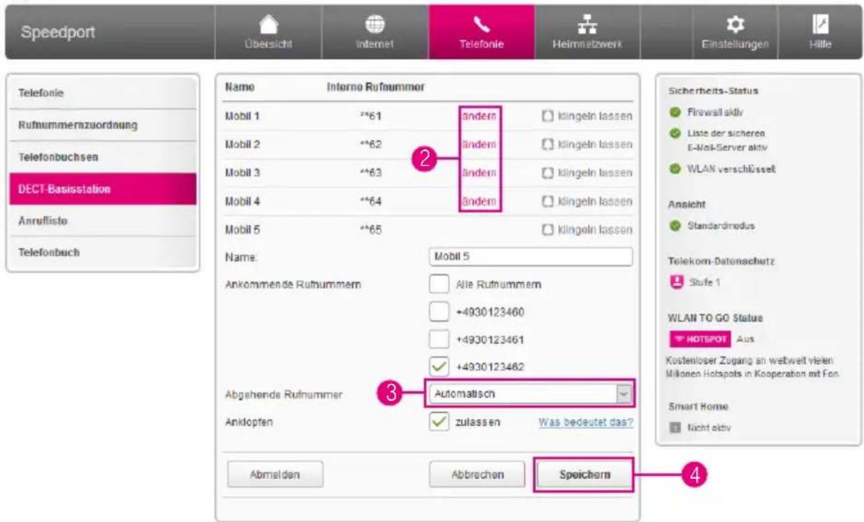 T-Mobile Speedport Smart 2 - (Abgehende Rufnummer) - 1