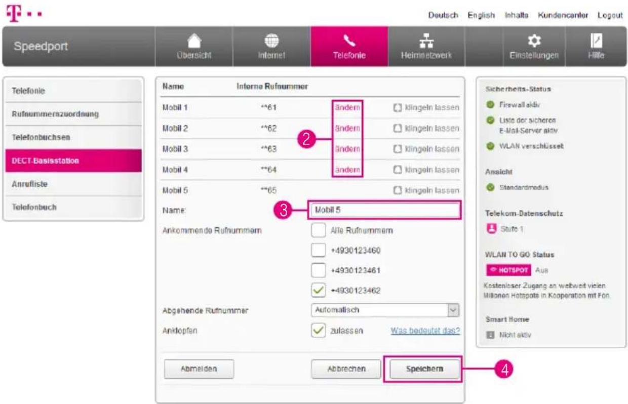 T-Mobile Speedport Smart 2 - Speedphone - Bezeichnung ändern - 1
