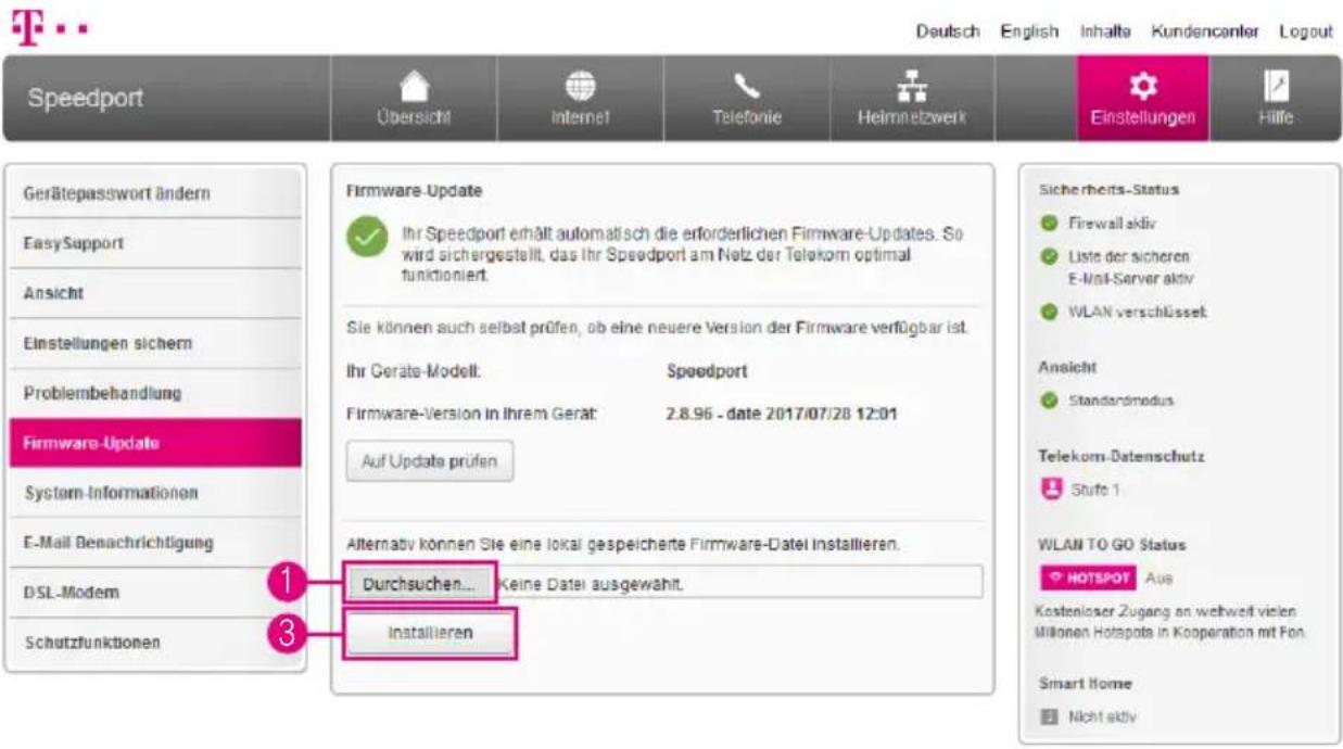 T-Mobile Speedport Smart 2 - Firmware-Update (manuell) - 1