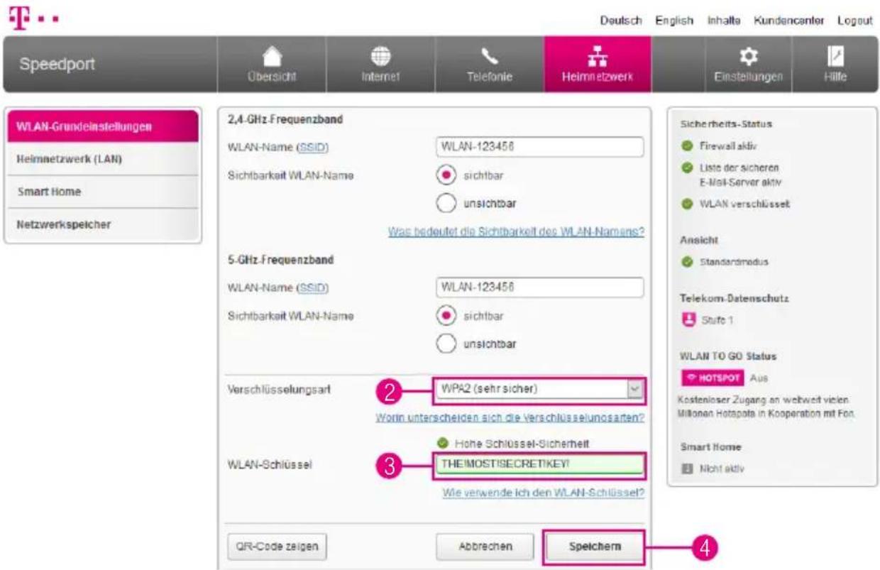 T-Mobile Speedport Smart 2 - WLAN-Verschlüsselung anpassen - 1