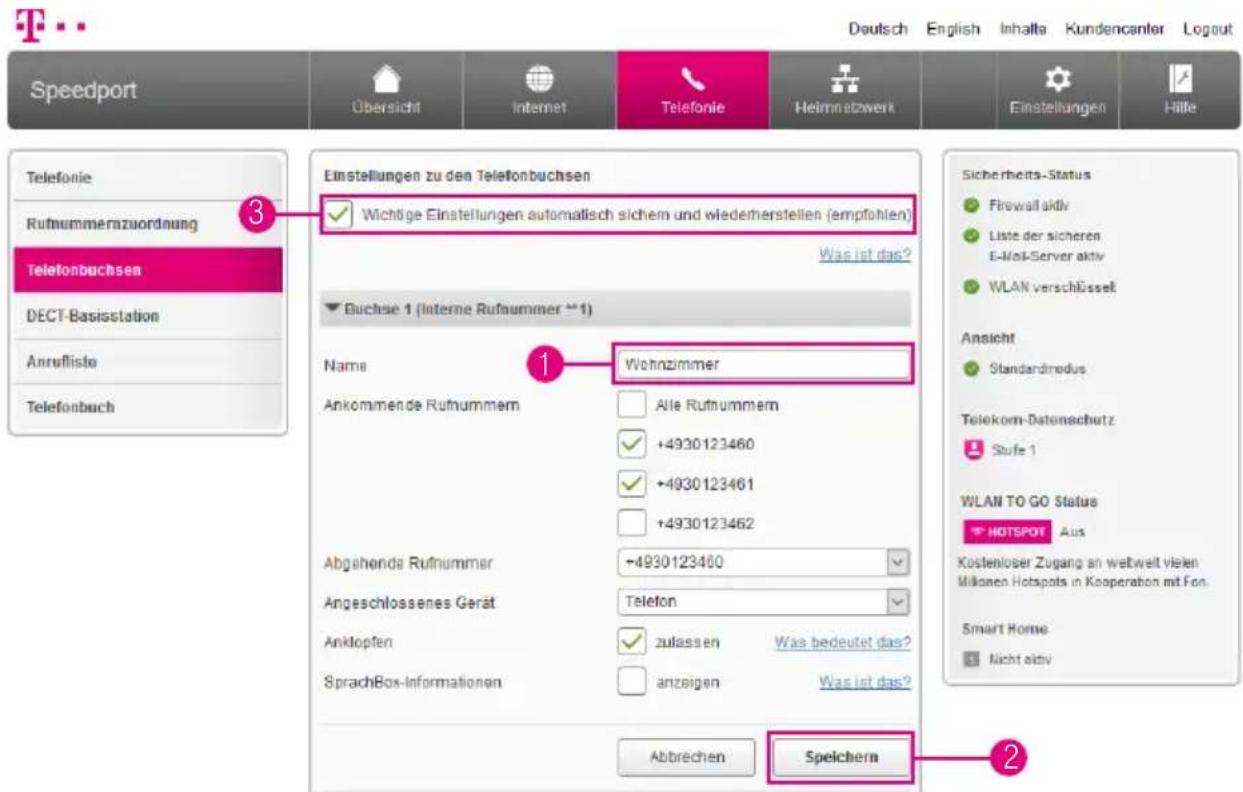 T-Mobile Speedport Smart 2 - Telefonbuchsenbezeichnung - 1