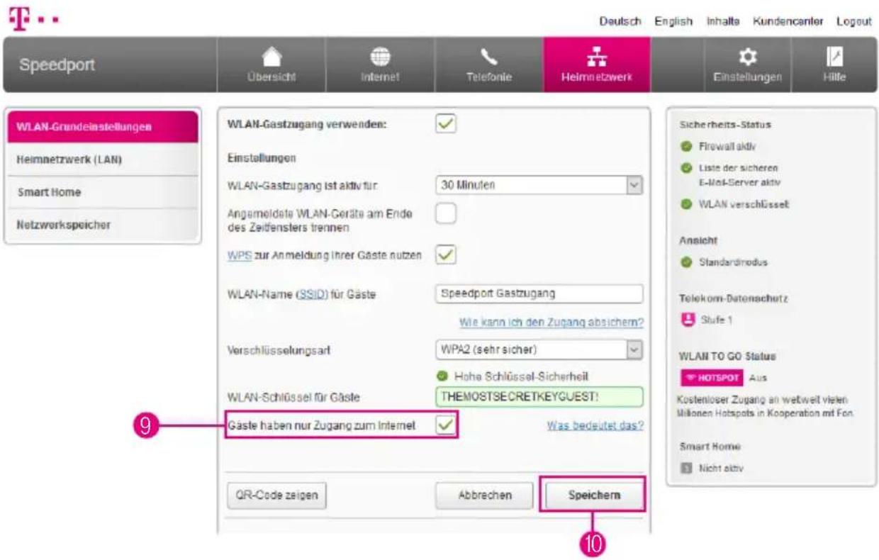 T-Mobile Speedport Smart 2 - WLAN-Gastzugang einrichten (Fortsetzung) - 1