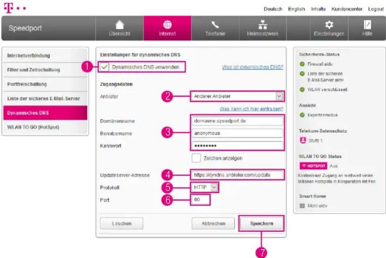 T-Mobile Speedport Smart 2 - Dynamisches DNS mit freier Wahl des Anbieters - 1