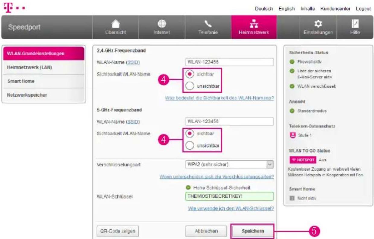 T-Mobile Speedport Smart 2 - WLAN-Namen (SSID) anpassen (Fortsetzung) - 1