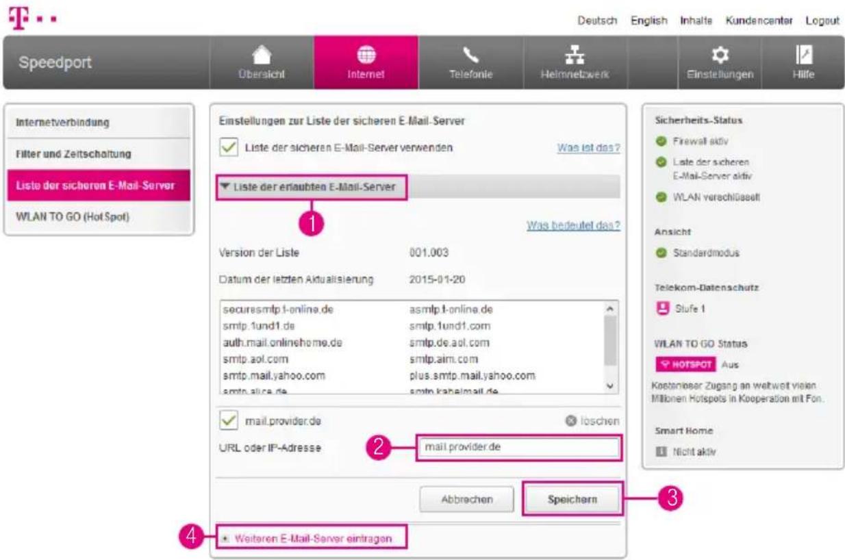 T-Mobile Speedport Smart 2 - E-Mail-Server hinzufügen - 1