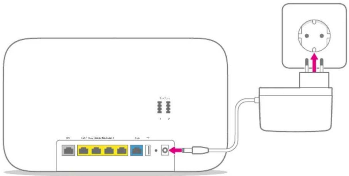 T-Mobile Speedport Smart 2 - Netzteil anschließen - 1