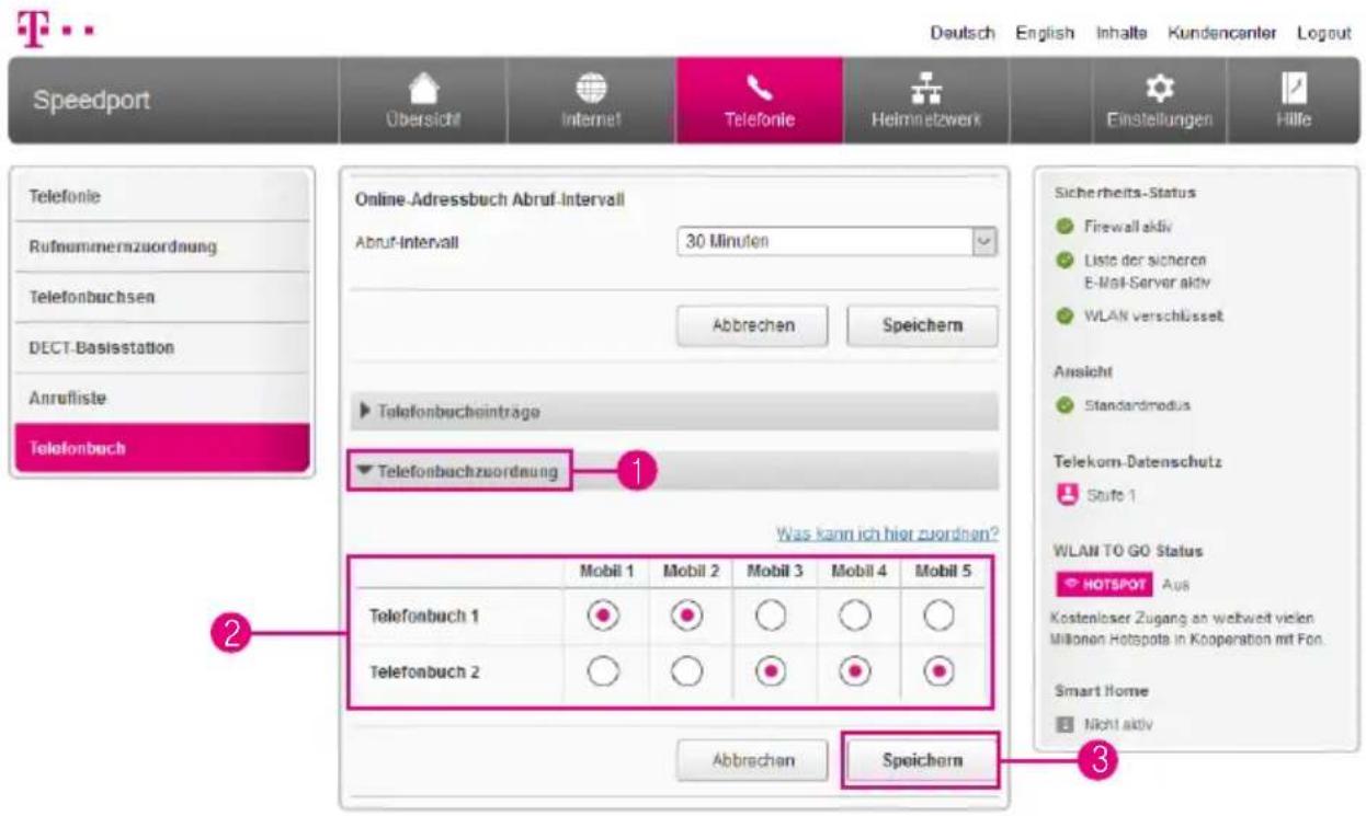 T-Mobile Speedport Smart 2 - Telefonbuchzuordnung - 1