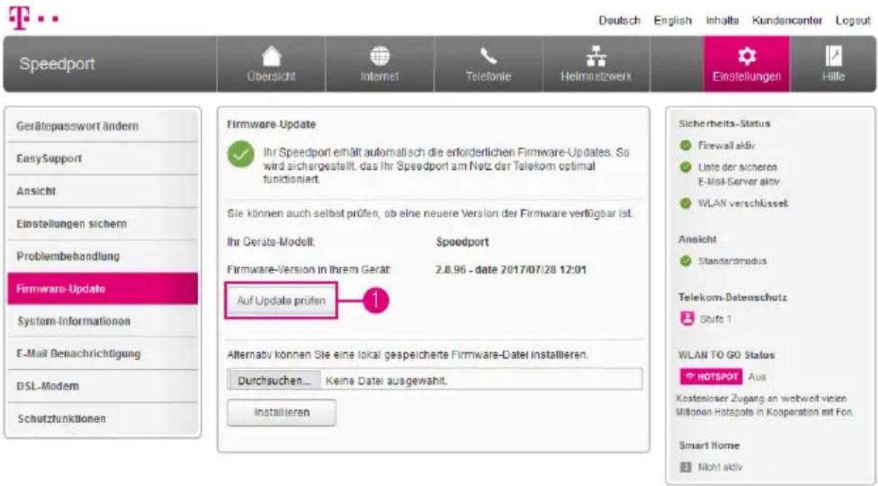 T-Mobile Speedport Smart 2 - Firmware-Update (automatisch) - 1