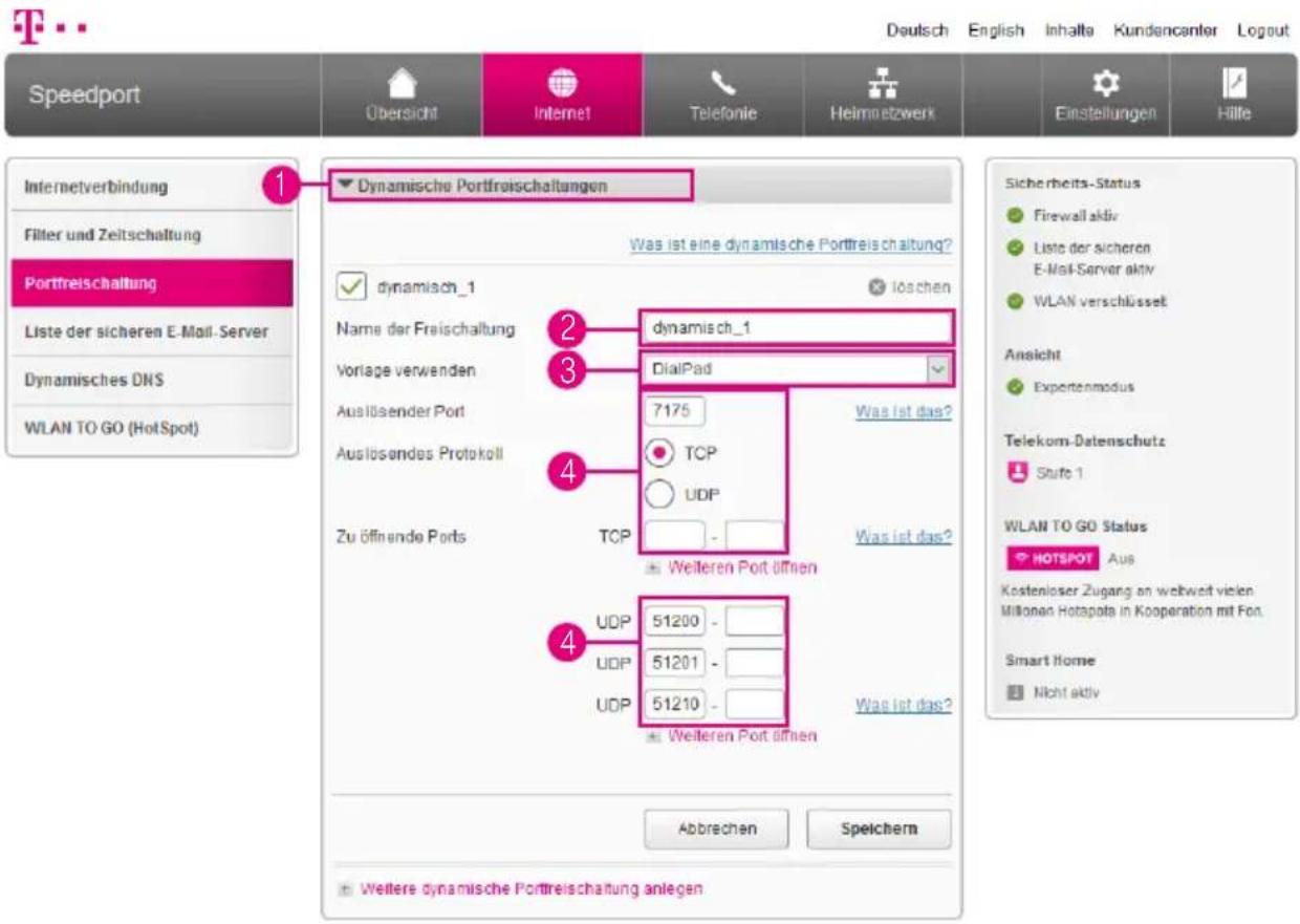 T-Mobile Speedport Smart 2 - Dynamische Portfreischaltungen (Fortsetzung) - 1