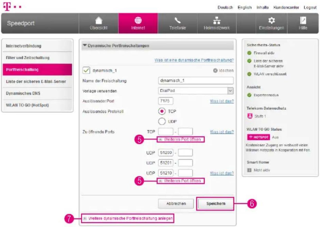 T-Mobile Speedport Smart 2 - Dynamische Portfreischaltungen (Fortsetzung) - 1