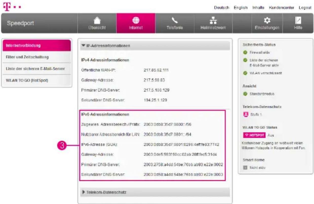 T-Mobile Speedport Smart 2 - IP-Adressinformationen anzeigen (Fortsetzung) - 1