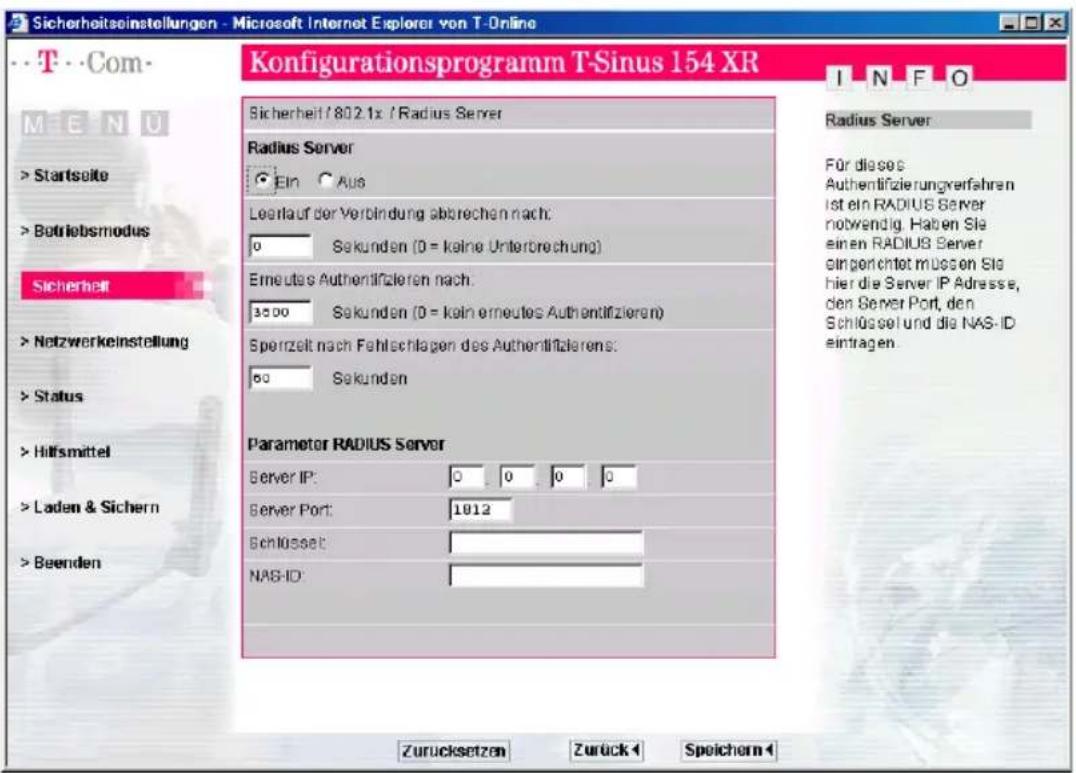 T-Mobile Sinus 154 XR - 802.1x - 2