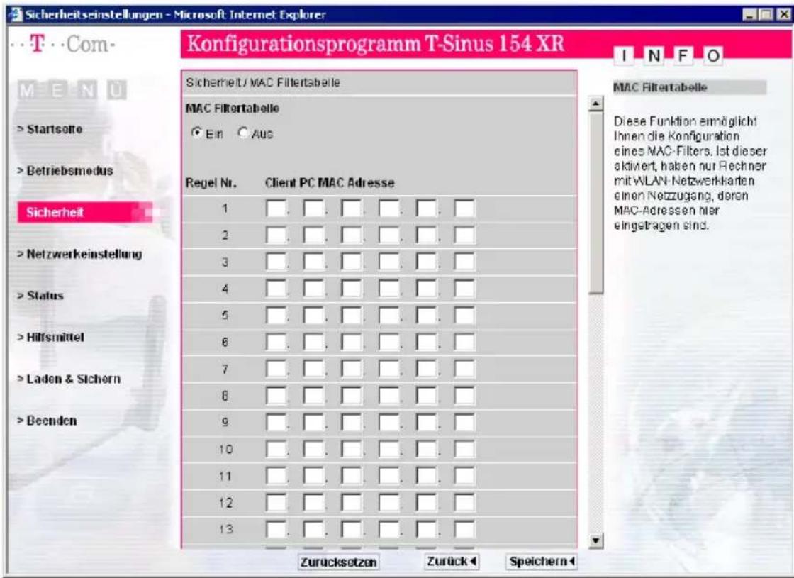 T-Mobile Sinus 154 XR - Konfiguration - 1
