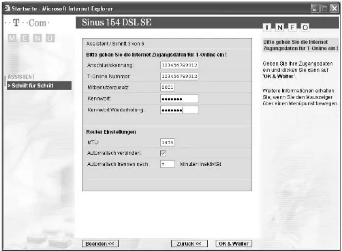T-Mobile Sinus 154 DSL SE - Basiskonfiguration des Netzzugangs mit dem Assistenten - 4