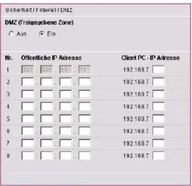 T-Mobile Sinus 1054 DSL - DMZ (entmilitarisierte Zone) - 1