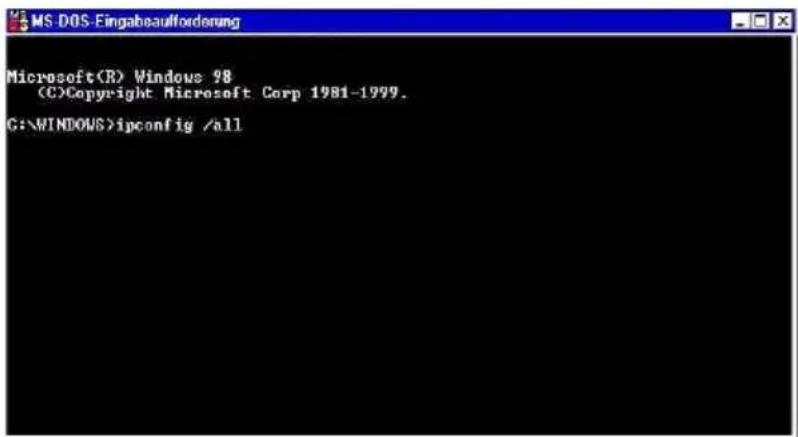 T-Mobile Sinus 1054 DSL - DOS: IP Konfiguration des Rechners - 1