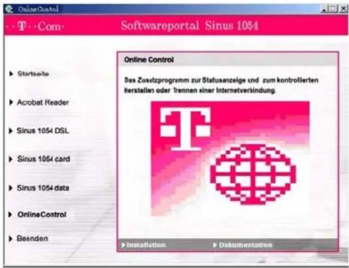 T-Mobile Sinus 1054 DSL - Installieren von Online Control - 3
