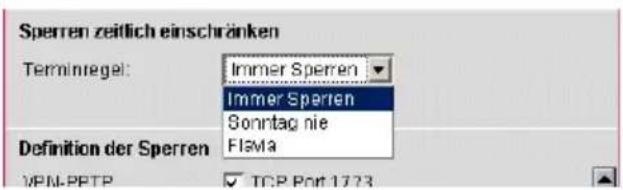 T-Mobile Sinus 1054 DSL - Tabelle der Filter einrichten - 4