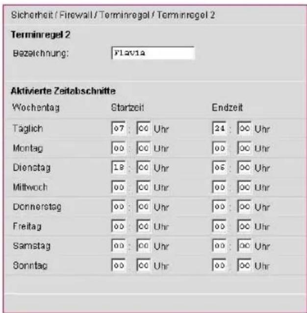 T-Mobile Sinus 1054 DSL - Terminregel - 2