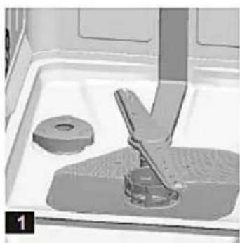 PKM DW9A++7TI - The water softener container is beneath the lower dish rack. - 1