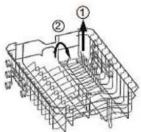 Technical diagram of a mechanical assembly with labeled components and directional arrows