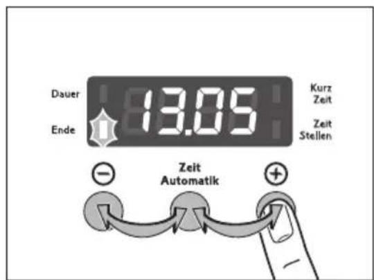 Dauer 13.05 Ende Kurz Zeit Zeit Stellen Zeit Automatik