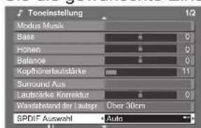 PANASONIC Viera TX-P50V10E - Toneinstellungen - 9