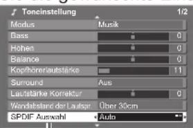 PANASONIC Viera TX-P50V10E - Audioeinstellungen (für Filminhalte) - 8