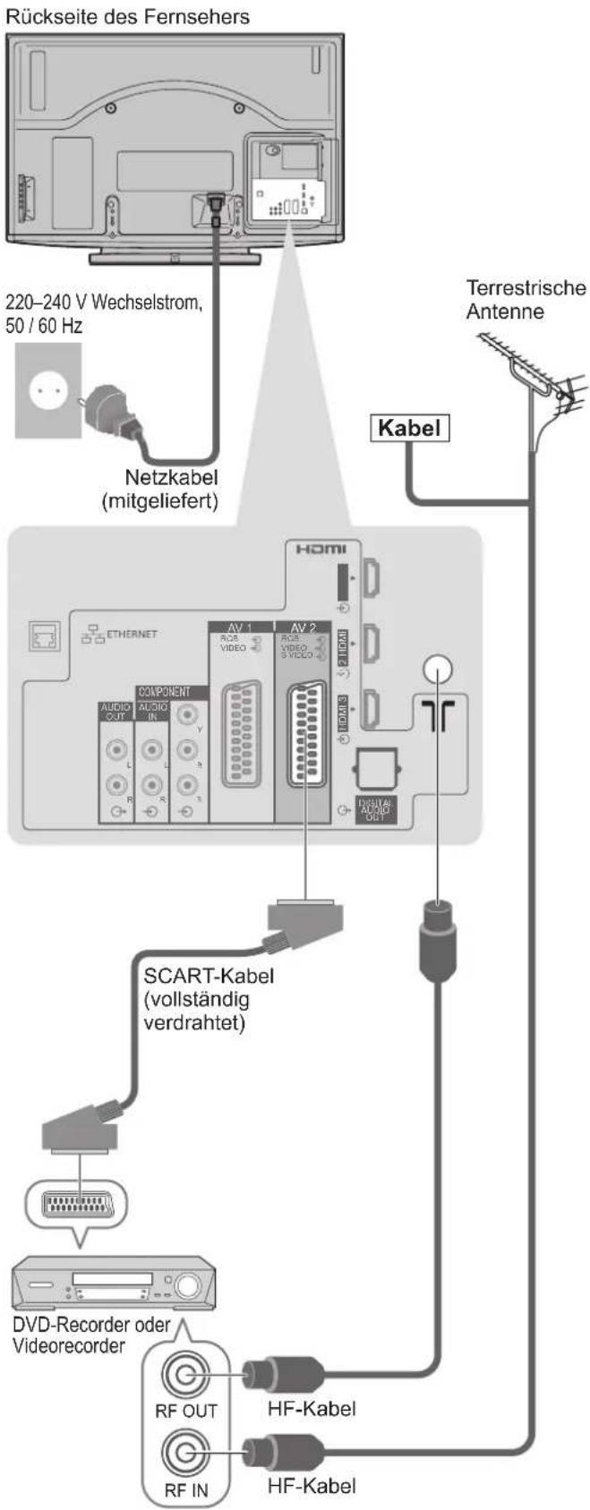 PANASONIC Viera TX-P50V10E - Anschließen eines DVD-Recorders / Videorecorders - 1