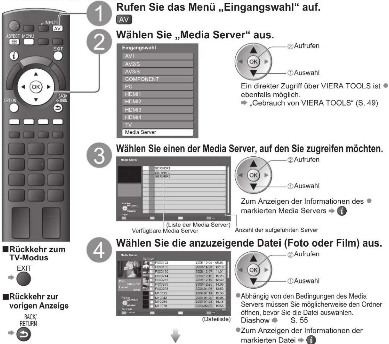PANASONIC Viera TX-P50V10E - „Verwenden von DLNA®-Funktionen“ - 1