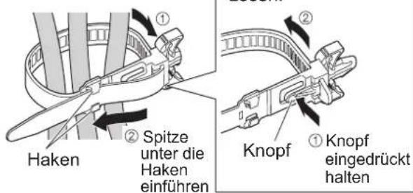 PANASONIC Viera TX-P50G10E - Gebrauch der Kabelklemmen - 3