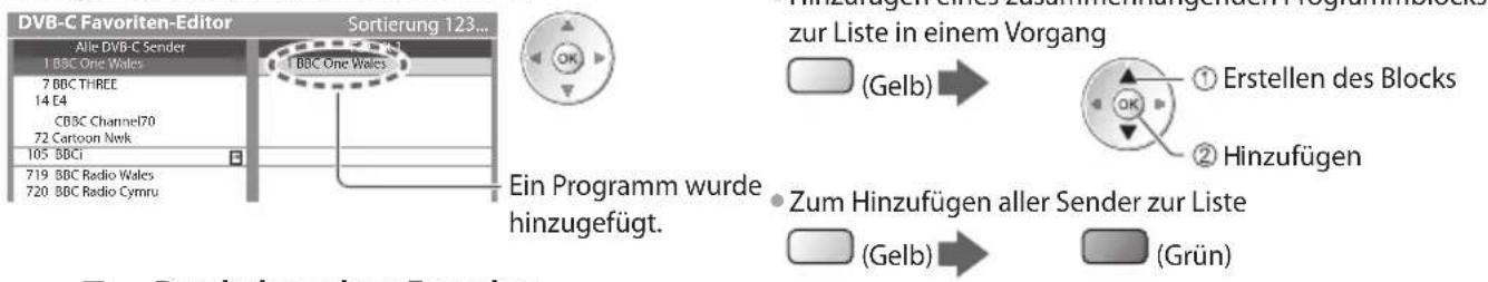 PANASONIC Viera TX-P42GT30J - Auflisten der DVB-Favoriten-Programme [Favoriten bearbeiten] - 2