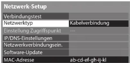 PANASONIC Viera TX-P42GT30J - Wählen Sie [Netzwerktyp] und stellen Sie auf [Kabelverbindung] ein - 1