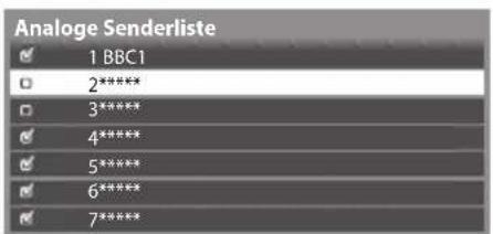 PANASONIC Viera TX-P42GT30J - Sie können unerwünschte analoge Sender überspringen und analoge Sender bearbeiten [Senderliste] - 1