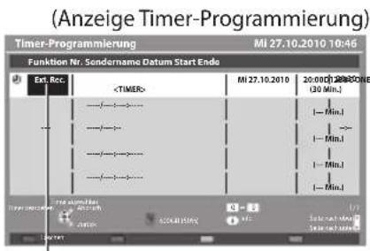 PANASONIC Viera TX-P42GT30J - Wählen Sie die Funktion ([Ext. Rec.], [USB HDD-Rec.] oder [Erinnerung]) - 1