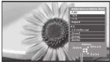 PANASONIC Viera TX-L42ETF52 - Rufen Sie die Bildseitenverhältnis-Wahlliste auf. - 2