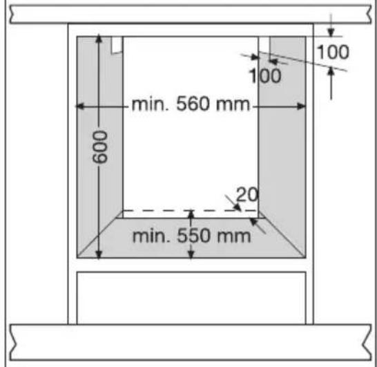 Juno Electrolux JTH34001W - Ausschnitte im Einbauschrank - 1