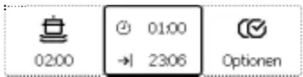 Juno Electrolux JSI86052X - Zeitbereich In diesem Bereich kann für das ausgewählte Spülprogramm eine Zeitvorwahl von bis zu 219 Stunden eingestellt werden. - 1