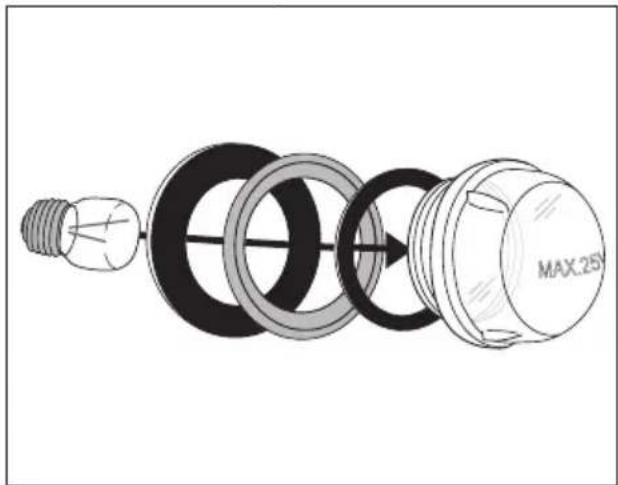 Juno Electrolux JOB98001X - Hintere Backofenlampe austauschen/Glasabdeckung reinigen - 2