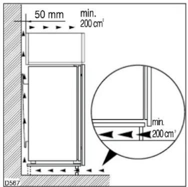 Juno Electrolux JGI4429 - Aufstellung - 1