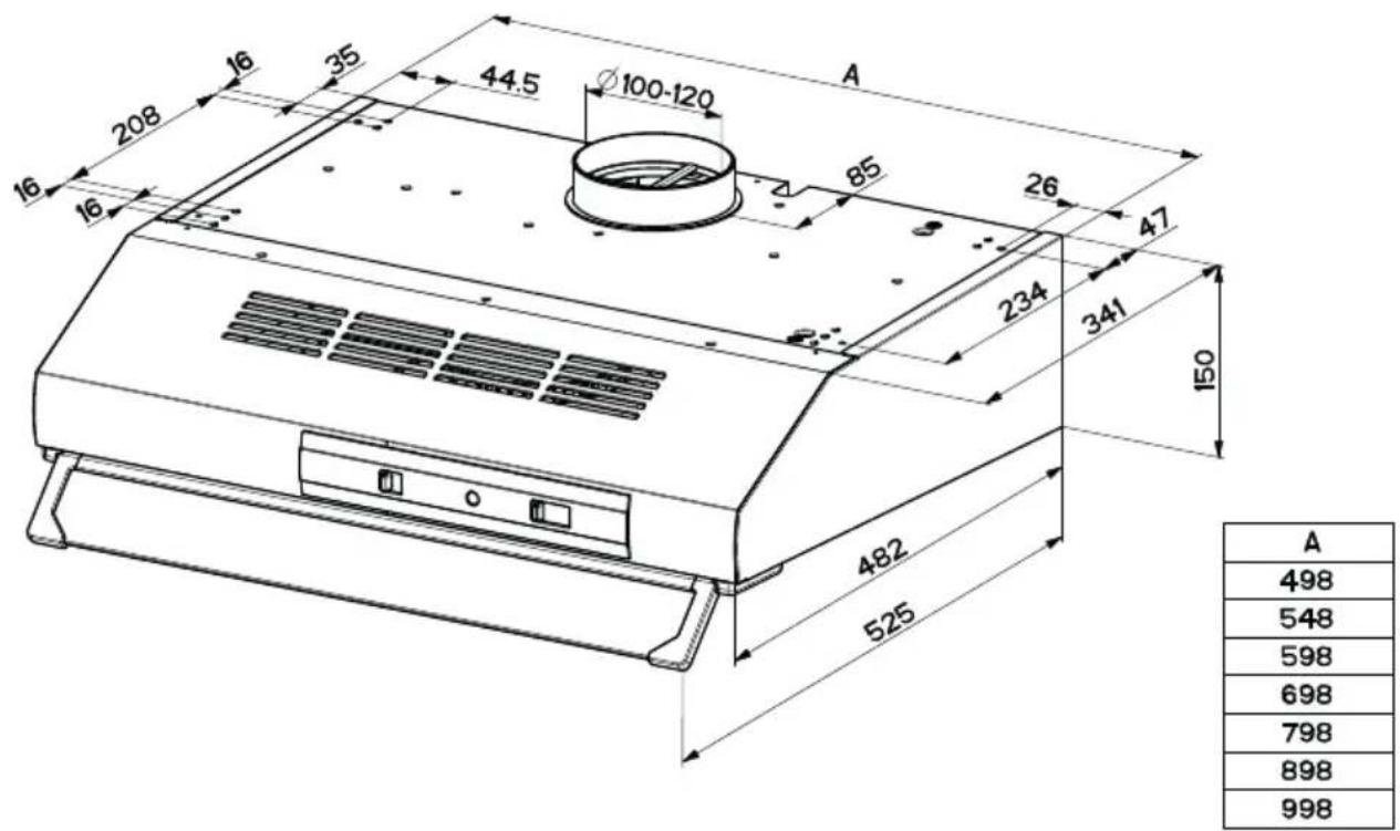 Juno Electrolux JFT60010X - Platzbedarf - 1