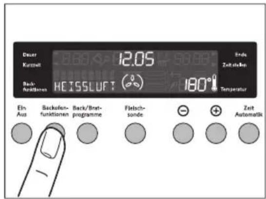 Juno Electrolux JEB98601E - Backofen-Funktion ändern - 1