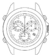 SEIKO Astron SSE005J1 - Krone drehen, um den 1/5 Sekundenzeiger der Stoppuhr auf die „0-Sekunden-Position“ zu stellen. - 1