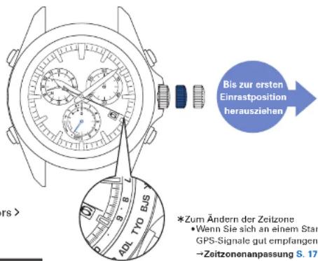 SEIKO Astron SSE005J1 - Krone bis zur ersten Einrastposition herausziehen - 1