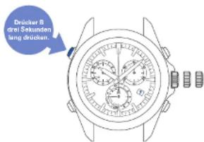 SEIKO Astron SSE005J1 - Krone drehen, um den Minutenzeiger der Stoppuhr auf die „0-Minuten-Position“ zu stellen. - 4