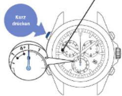 SEIKO Astron SSE005J1 - Betätigen Sie kurz den Drücker B während das Empfangsergebnis (für 5 Sekunden) wie in Schritt 2 angezeigt wird - 1