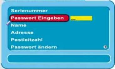 Serienummer Password Eingeben Name Adresse Postleitzahl Password ändern
