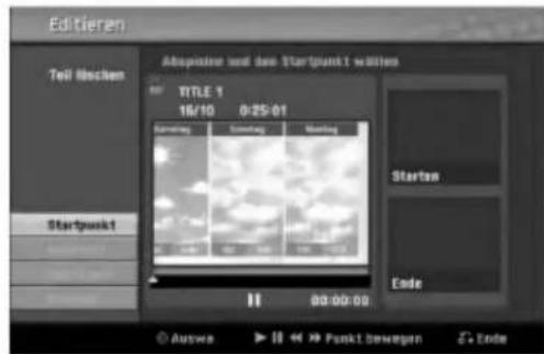 Editieren Teil Hocken Abopaine und den Startpunkt werden TITLE 1 16/10 0:25:01 Startpage Startpunkt Startee Ende 80:00:00 © Auswa ► Punkt Bewegen Ende
